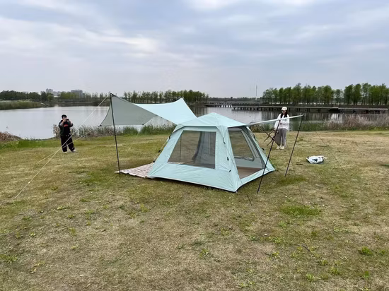 ビニール日よけ折りたたみ式サンシェードビニールキャノピーテント付きキャンプ自動テントキャノピー付き